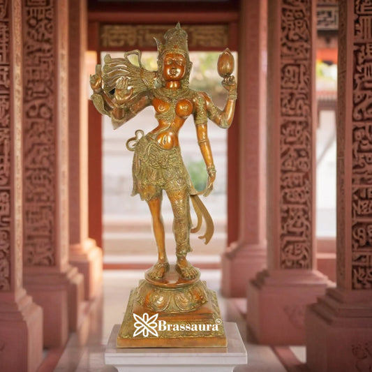 Brass Artistic Aardhnareshwar Statue Weight 26 kg & Height 40 Inch