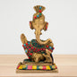 Brass Gem Stone Work Modern Ganesha Idol for Home and Decor Weight 1.1 Kg Height 15 cm