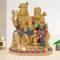 Brass Gem Stone Work Shiv parivar Idol for Home and Decor Weight 3.3 Kg Height 20 cm