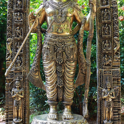 पीतल अयोध्या प्रतिकृति राम लला मूर्ति - 53 इंच - मंदिर के लिए भव्य भगवान राम प्रतिमा