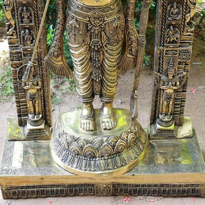 पीतल अयोध्या प्रतिकृति राम लला मूर्ति - 53 इंच - मंदिर के लिए भव्य भगवान राम प्रतिमा