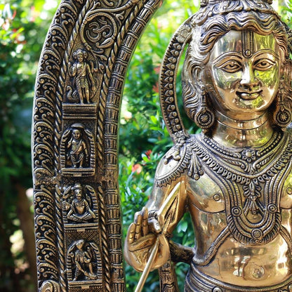 पीतल अयोध्या प्रतिकृति राम लला मूर्ति - 53 इंच - मंदिर के लिए भव्य भगवान राम प्रतिमा