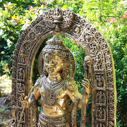 पीतल अयोध्या प्रतिकृति राम लला मूर्ति - 53 इंच - मंदिर के लिए भव्य भगवान राम प्रतिमा