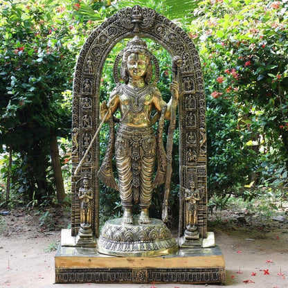 पीतल अयोध्या प्रतिकृति राम लला मूर्ति - 53 इंच - मंदिर के लिए भव्य भगवान राम प्रतिमा