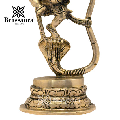 Brass Black Patina Work Ganesha Idol for Home and Decor Weight 1.8 Kg Height 23 cm