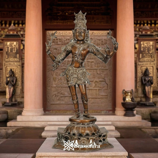Brass Artistic Aardhnareshwar Statue Weight 15 kg & Height 32 Inch