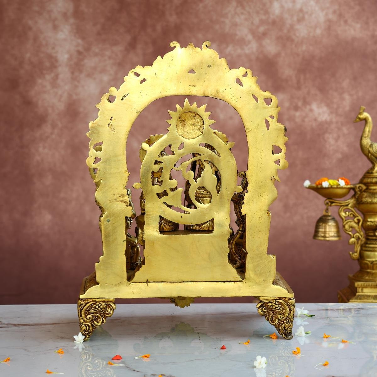BRASS RAM DARBAR IDOL - 16 INCHES - DIVINE RAM PARIVAR STATUE FOR HOME & TEMPLE