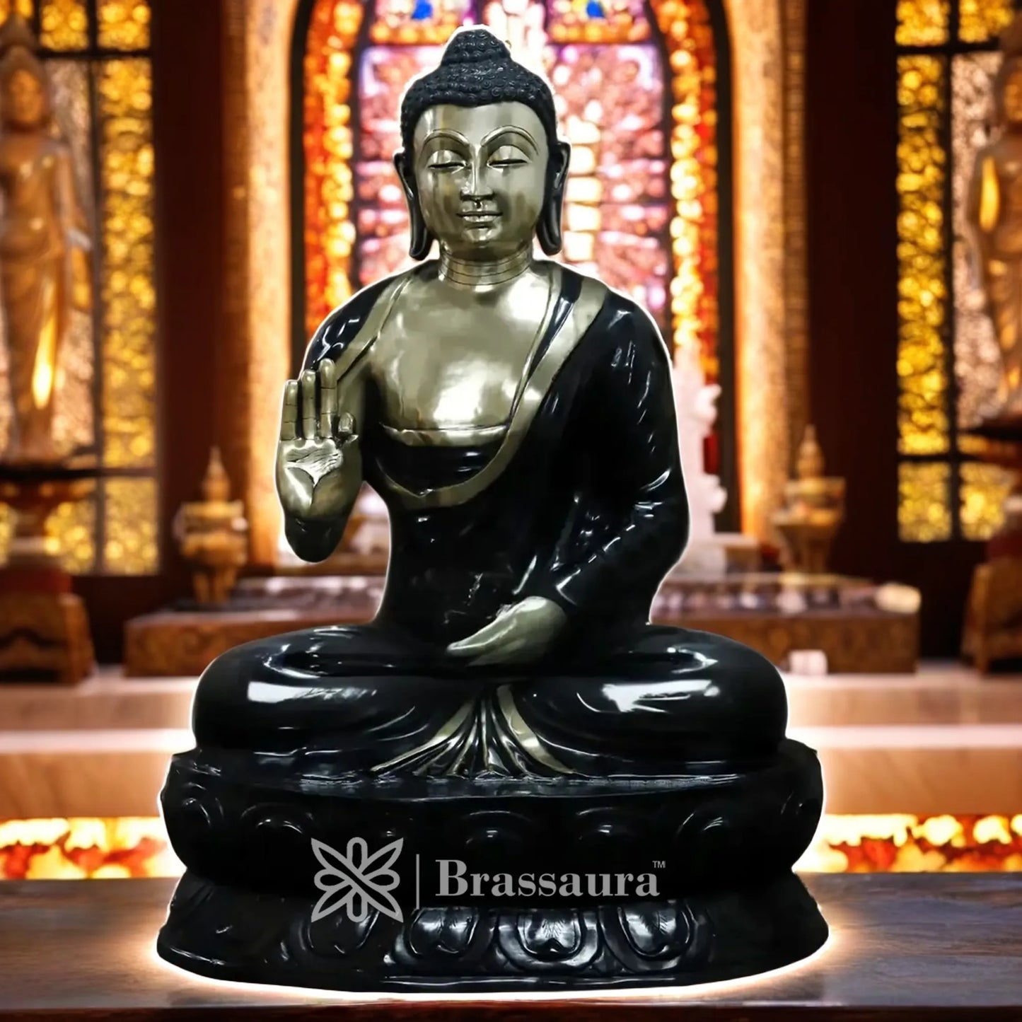Brass Buddha For Home And Décor Weight 250 Kg Height 66 Inch