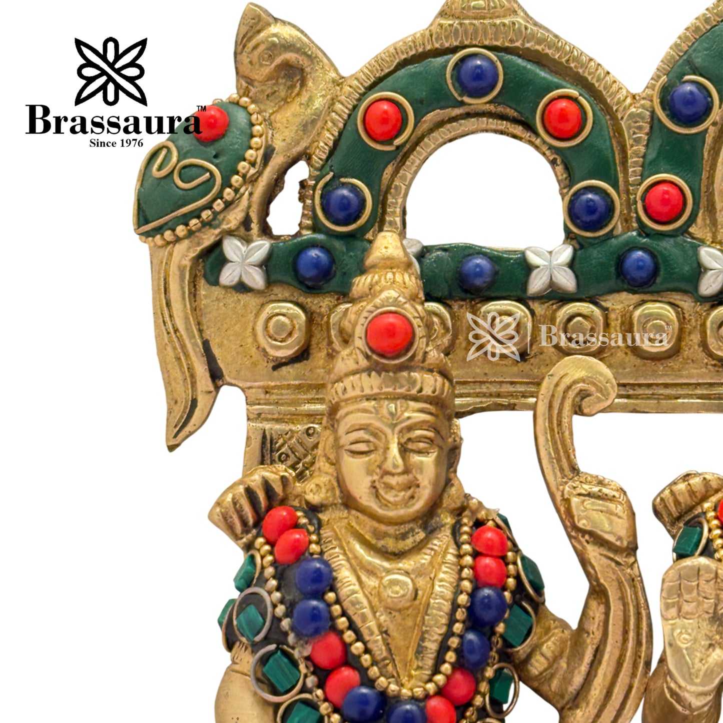 Brass Gem Stone Work Ram darbar Idol for Home and Decor Weight 2.4 Kg Height 19 cm