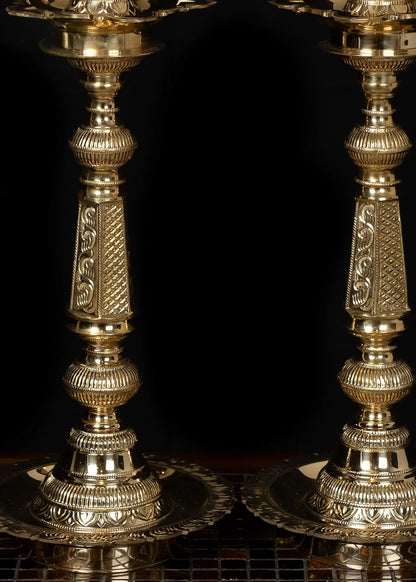 Brass Laxmi Ganesh Nilavalakku deepam Weight 10.5 Kg And Height 24 Inch