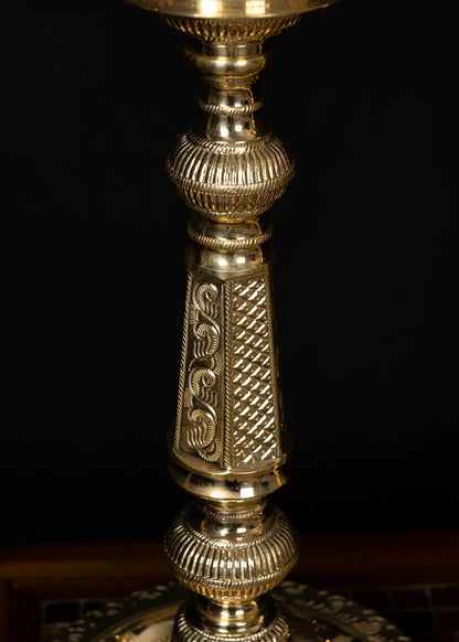 Brass Laxmi Ganesh Nilavalakku deepam Weight 10.5 Kg And Height 24 Inch