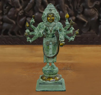 Brassaura™ Brass Brahma Dev Idol – Height 15 Inches & Weight 22.53 Kgs | Traditional Handcrafted Sculpture for Pooja Space