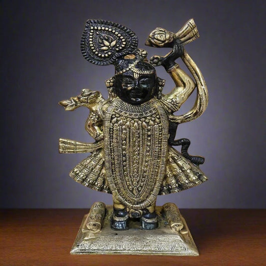 Brass Dancing Krishna Weight 8.5 Kg And Height 17 Inch