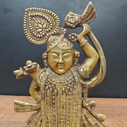 Brass Classic Standing Krishna Weight 8 Kg And Height 17 Inch
