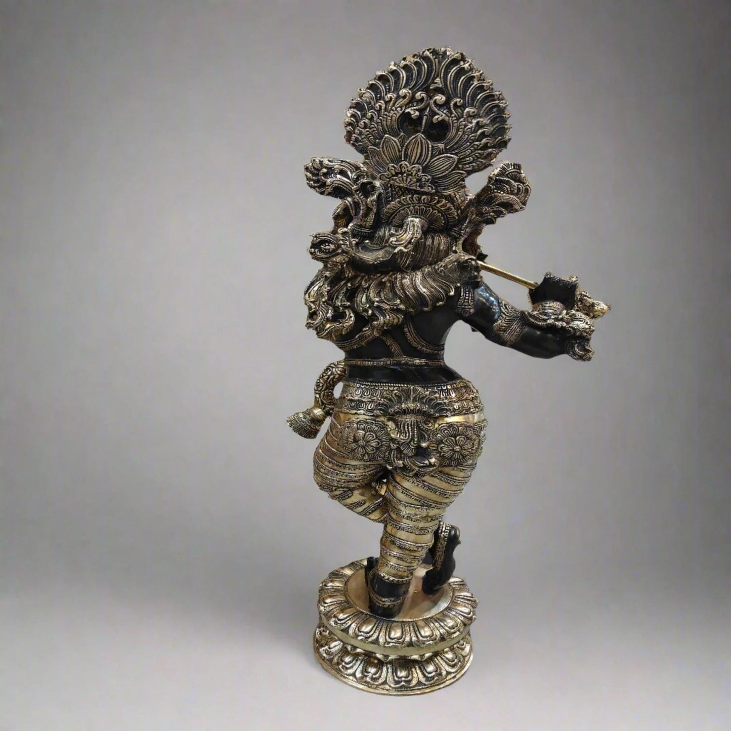 Brass Standing Krishna Playing Flute| height 46 inches | Weight 70 Kgs