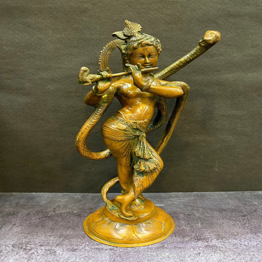 Brass Krishna Playing Flute Weight 5.1 Kg