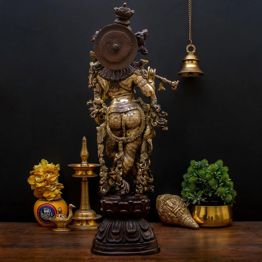 Brass Standing Classic Krishna Weight 16 Kg And Height 29 Inch