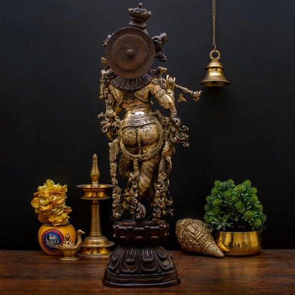 Brass Standing Classic Krishna Weight 16 Kg And Height 29 Inch
