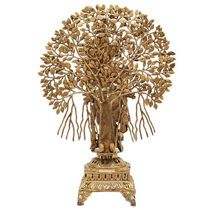 Brass Classic Tree Krishna Playing Flute Weight 30 Kg And Height 35 Inch