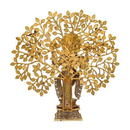 Brass Tree Krishna Playing Flute Weight 13.4 Kg And Height 22 Inch