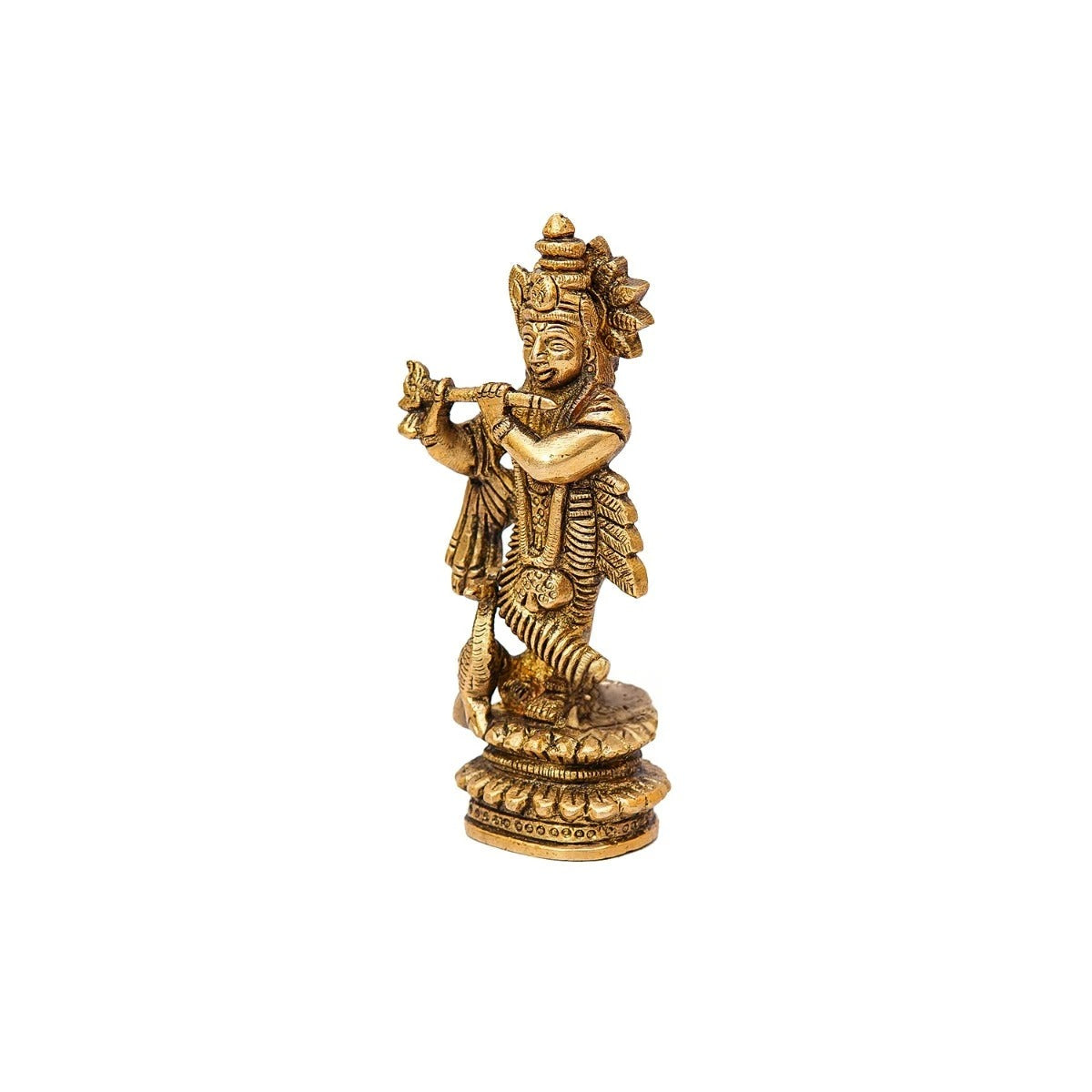 Brass Krishna Weight 0.38 Kg And Height 5 Inch