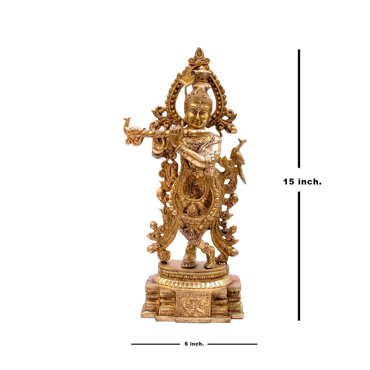Brass Classic Krishna Weight 4.25 Kg And Height 15 Inch