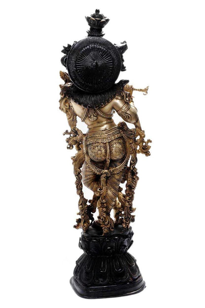 Brass Standing Krishna Weight 16 Kg And Height 29 Inch