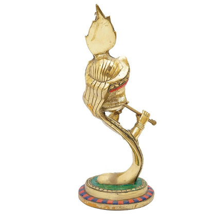 Brass Gem Stone Work Krishna Weight 3 Kg And Height 13 Inch