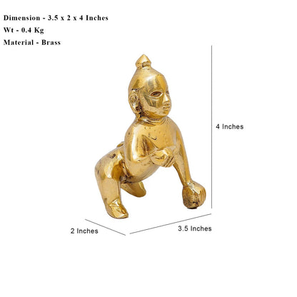 Brass Bal Gopal Weight 0.4 Kg And Height 4 Inch