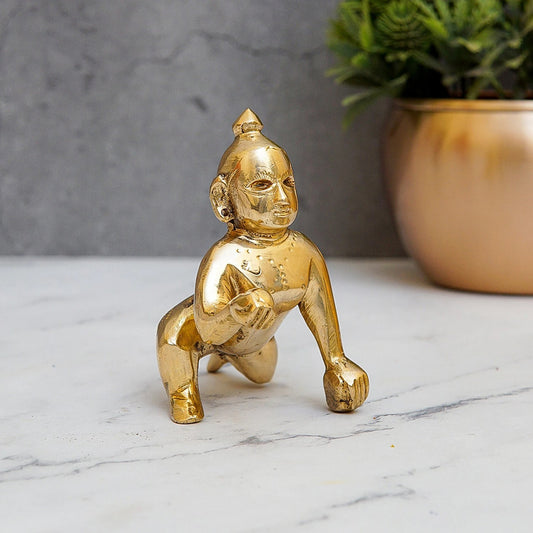 Brass Bal Gopal Weight 0.4 Kg And Height 4 Inch