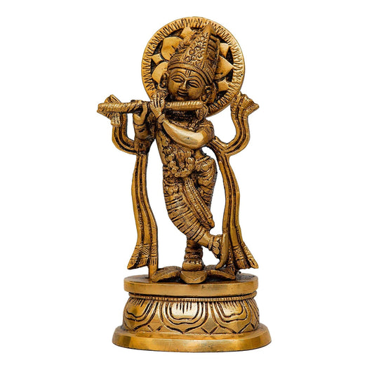 Brass Krishna Weight 0.9 Kg And Height 7 Inch