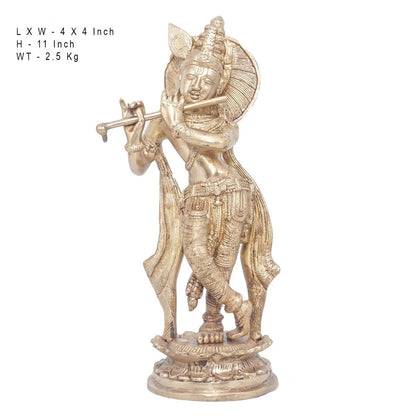 Brass Krishna Weight 2.5 Kg And Height 11 Inch