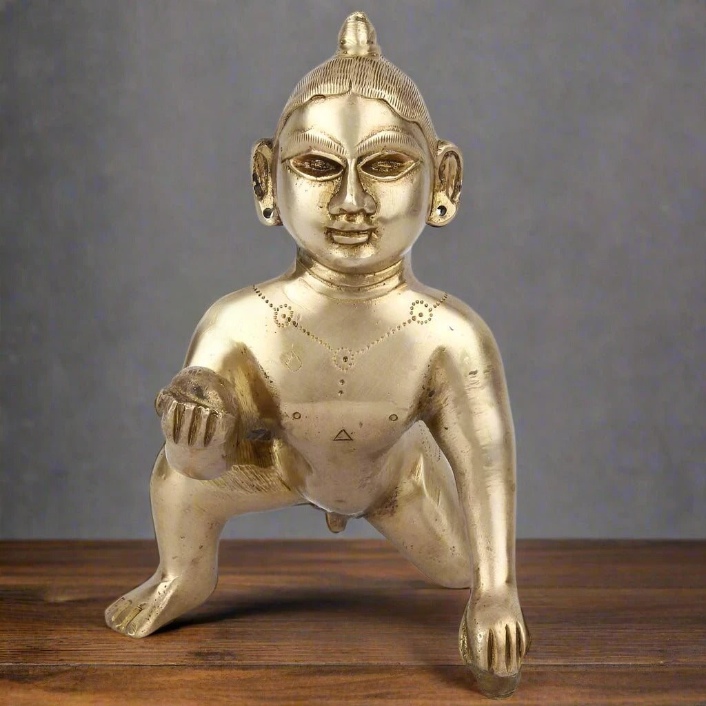 Brass Bal Gopal Weight 1.6 Kg And Height 7 Inch