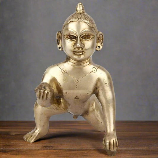 Brass Bal Gopal Weight 1.6 Kg And Height 7 Inch