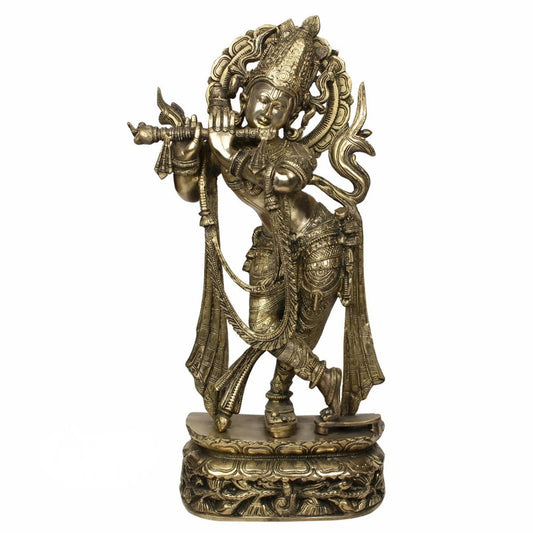 Brass Krishna Weight 11.5 Kg And Height 23 Inch