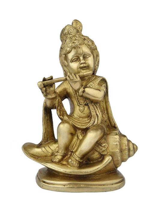 Brass Royal Golden Bal Gopal Weight 2 Kg And Height 9 Inch