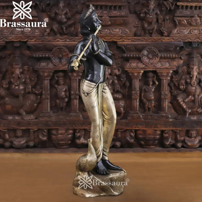 Brass Krishna Murti Weight 16.6 Kg And Height 29 Inch