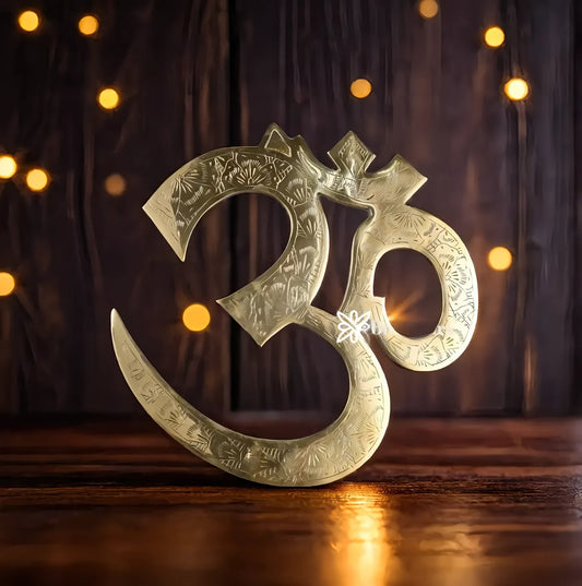 Brassaura™ Superfine Brass Om Wall Hanging – Height & Width 10 Inches & Weight 0.7 Kg