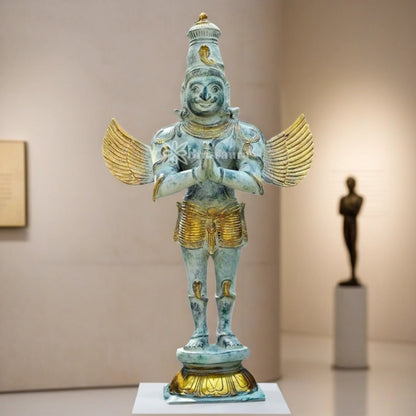 Brassaura™ Brass Garuda Idol – Height 22 Inches & Weight 9.19 Kgs | Divine Home & Pooja Sculpture
