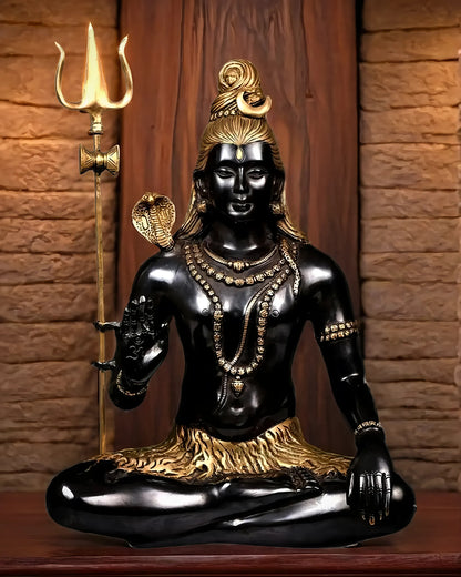 Brassaura™ Brass Shiva Idol – Height 20 Inches & Weight 12 Kgs | Spiritual Home Décor
