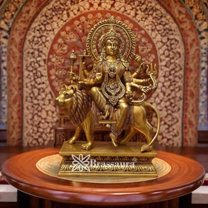 Brass Durga Idol for Home Temple and Decor Height 17 Inches & Weight 14 Kgs