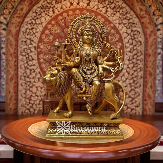 Brass Durga Idol for Home Temple and Decor Height 17 Inches & Weight 14 Kgs