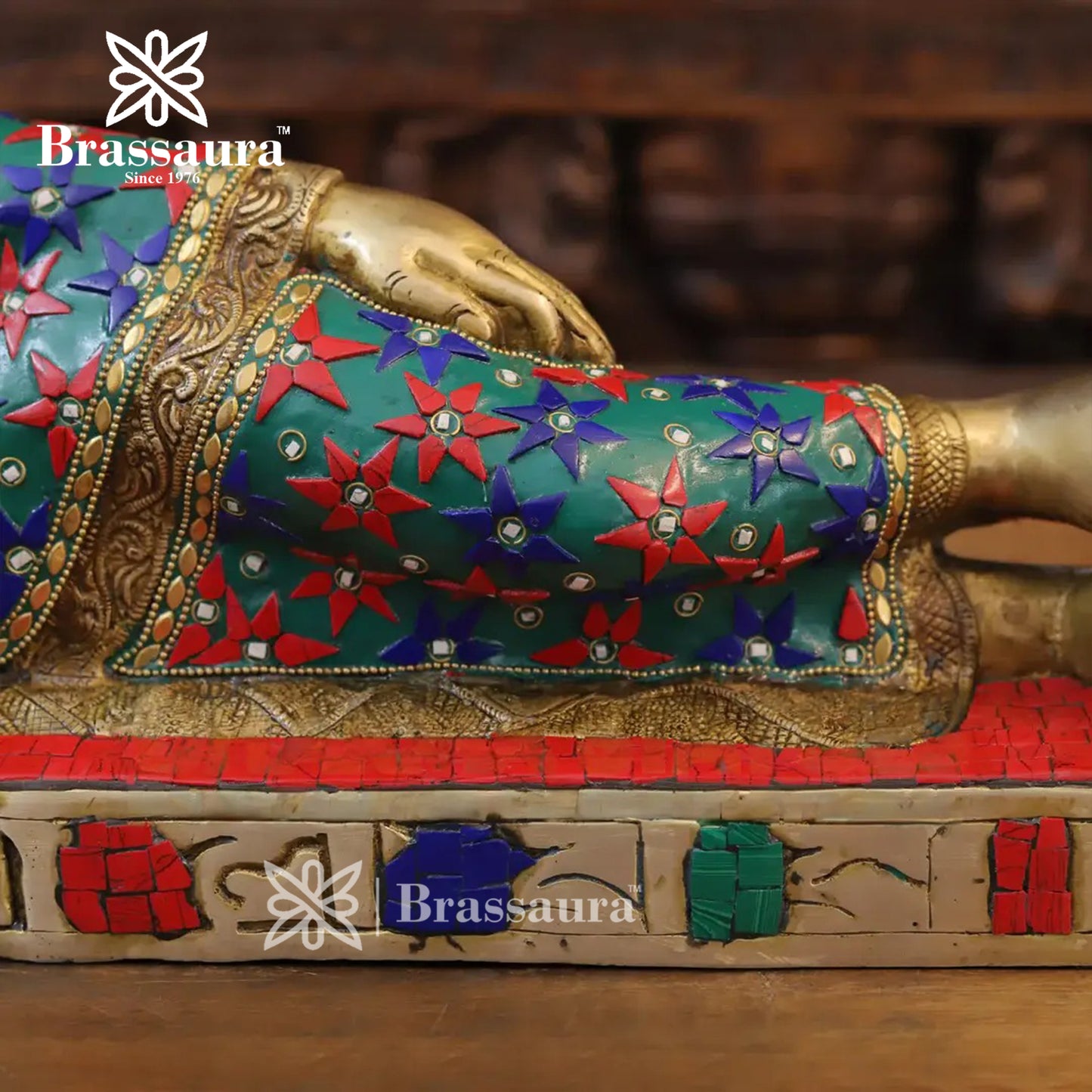 Brass Buddha For Home And Décor Weight 9.24 kg Height 9 Inch