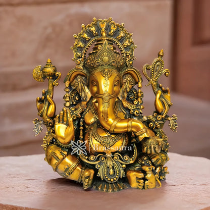 Brassaura™ Brass Ganesha Statue – “Harbinger of Prosperity” | Height 16 Inches & Weight 20 Kgs