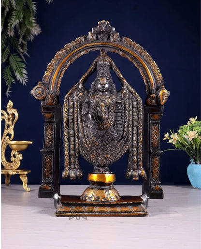 Brassaura™ Superfine Brass Tirupati Balaji Lord Venkateshwara Swamy Idol – Height 13 Inches, Weight 5.4 Kgs