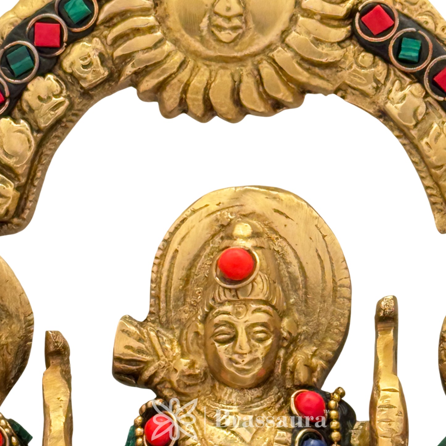 Brass Gem Stone Work Ram darbar Idol for Home and Decor Weight 1.9 Kg Height 18 cm