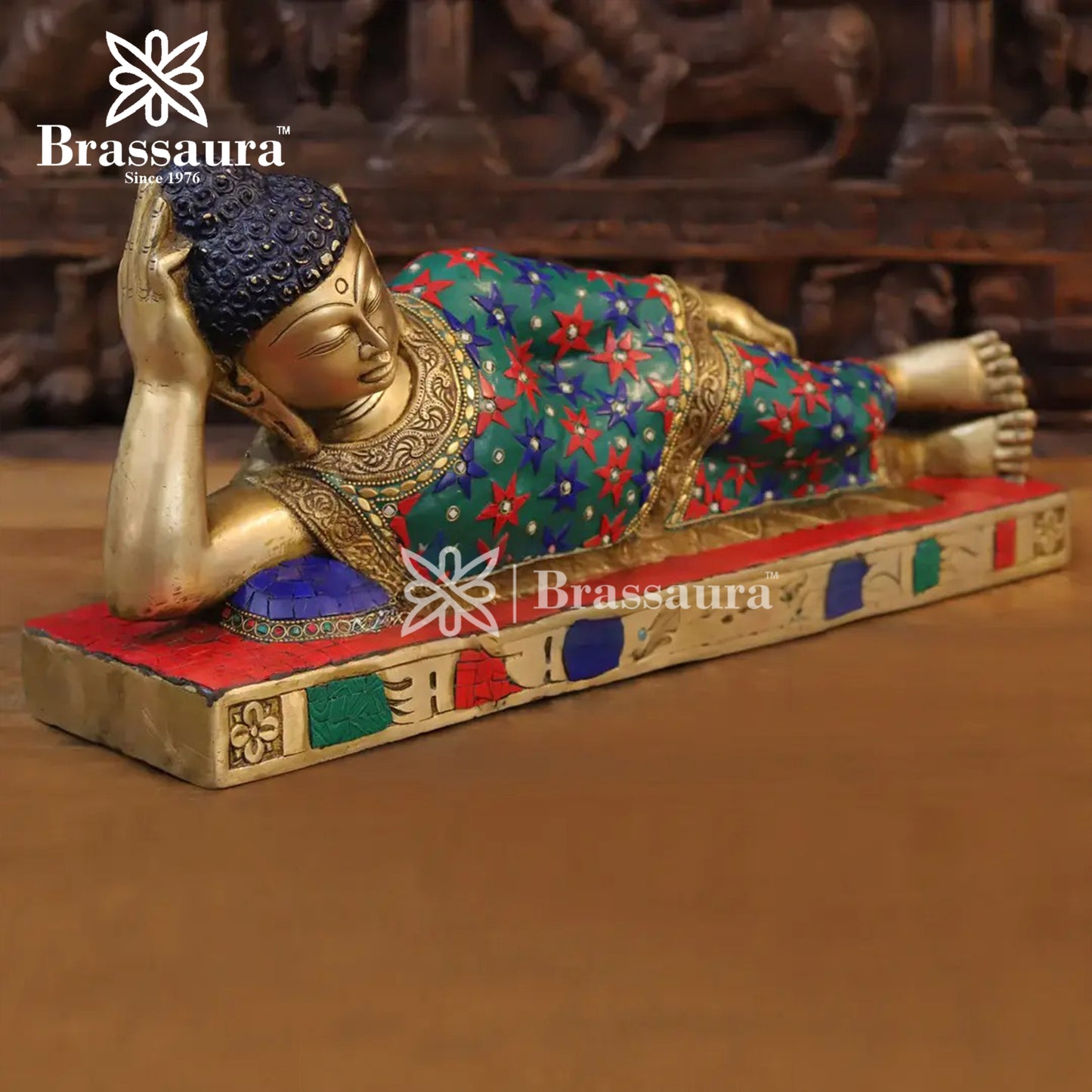 Brass Buddha For Home And Décor Weight 9.24 kg Height 9 Inch