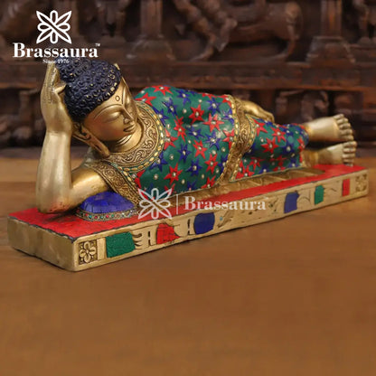 Brass Buddha For Home And Décor Weight 9.24 kg Height 9 Inch