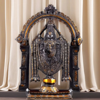 Brassaura™ Superfine Brass Tirupati Balaji Lord Venkateshwara Swamy Idol – Height 13 Inches, Weight 5.4 Kgs