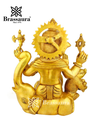 Brass Ganesha Statue For Home Decor And Gift Item Weight 28 Kg And Height 24 Inch